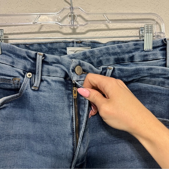 Good American Women’s Blue Fold Over Waist Straight Jeans Size 15 Stretch Denim - Picture 4 of 7